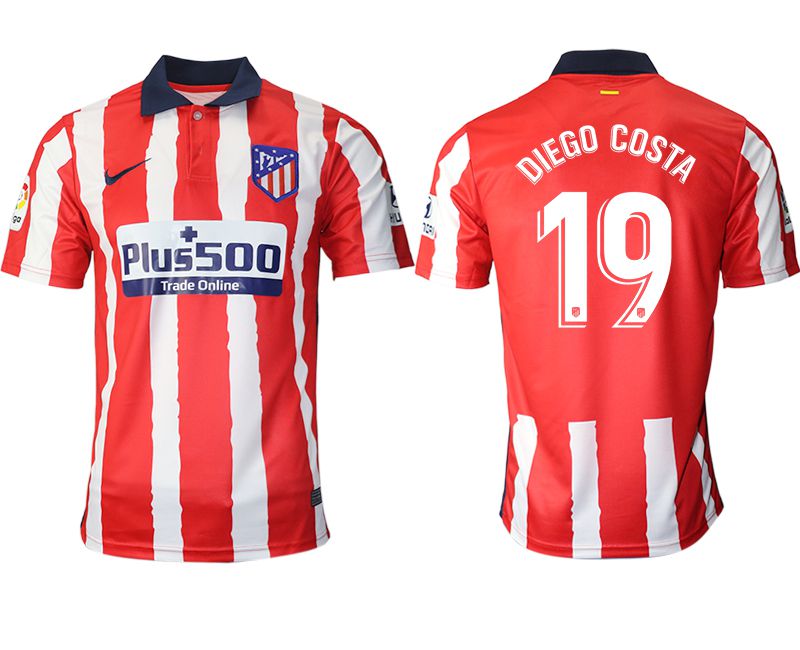 Men 2020-2021 club Atletico Madrid home aaa version #19 red Soccer Jerseys